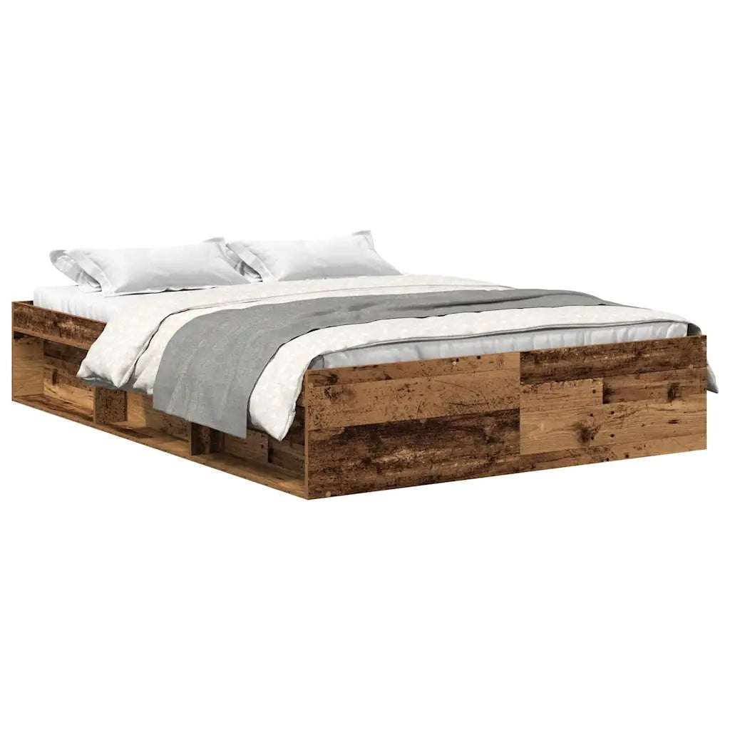 vidaXL Giroletto senza Materasso Legno Antico 120x190cm in Truciolato