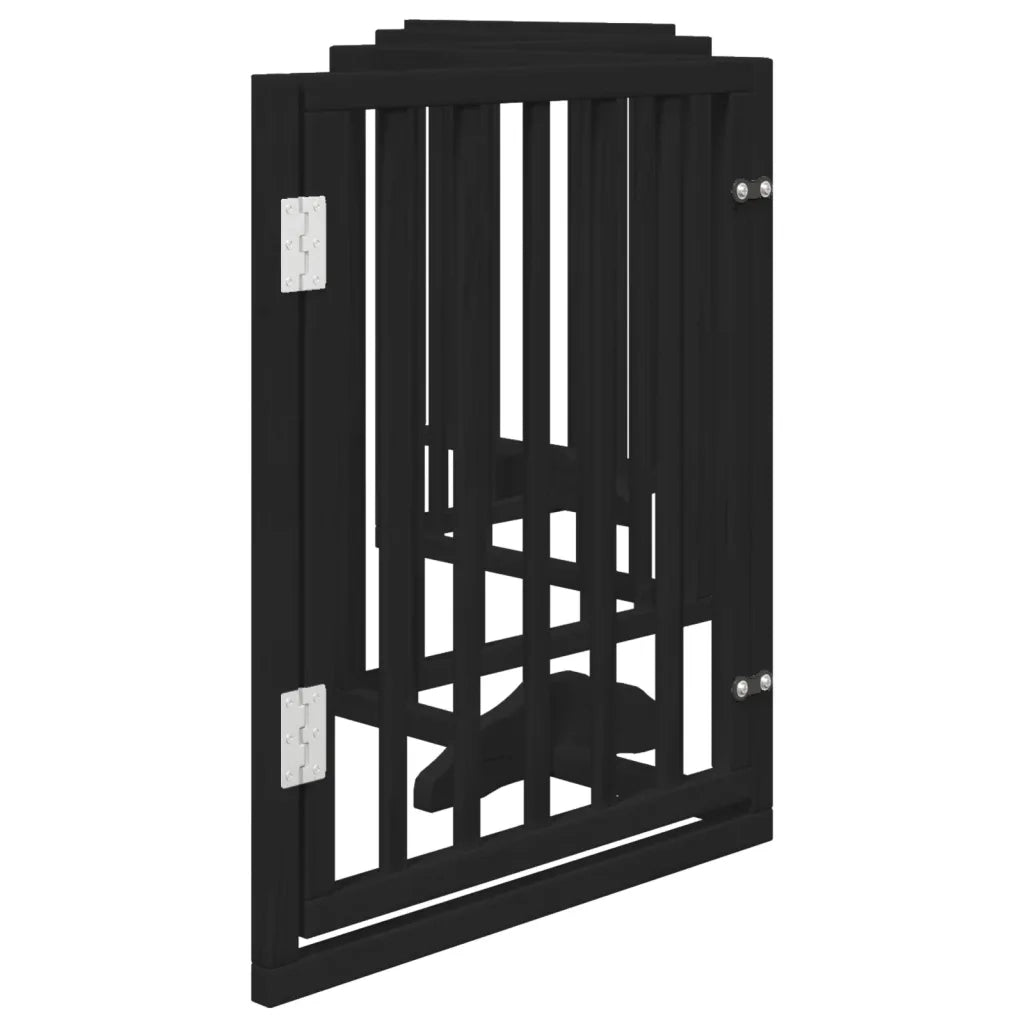 Cancello per Cani Porta Pieghevole Nero 6 Pannelli 300cm Pioppo 352189