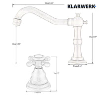 JULIAN | Rubinetto da bagno vintage a 3 fori argento spazzolato | Lavello in acciaio inossidabile retrò premium | Antico miscelatore 2 maniglie