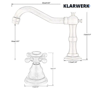 JULIAN | Rubinetto da bagno vintage a 3 fori argento spazzolato | Lavello in acciaio inossidabile retrò premium | Antico miscelatore 2 maniglie