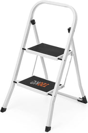 Scala a sdoppiamento 2 travi - Antiscivolo - Portatile - Bianca - Acciaio