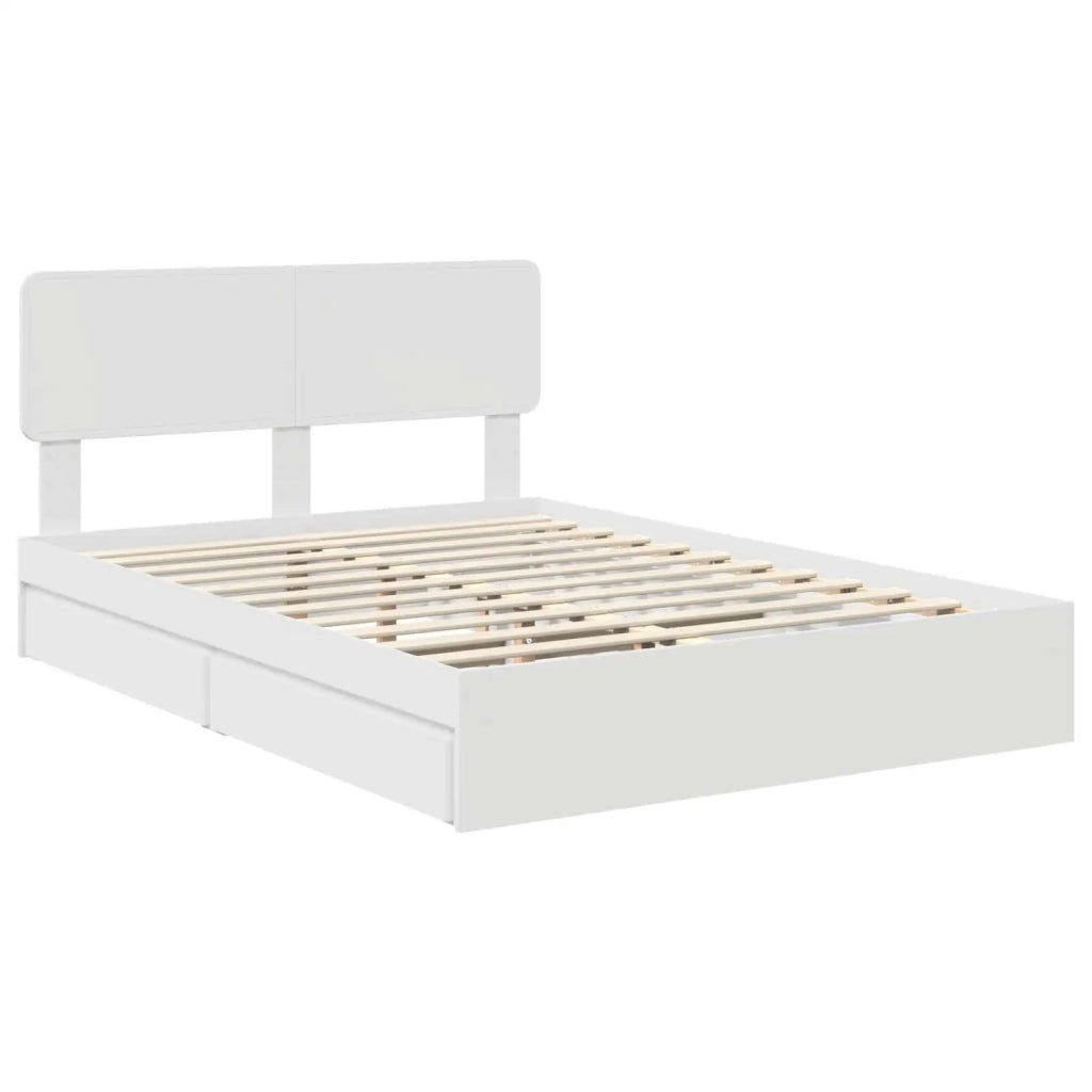 Letto con Contenitore Bianco 160 x 200 cm Legno multistrato