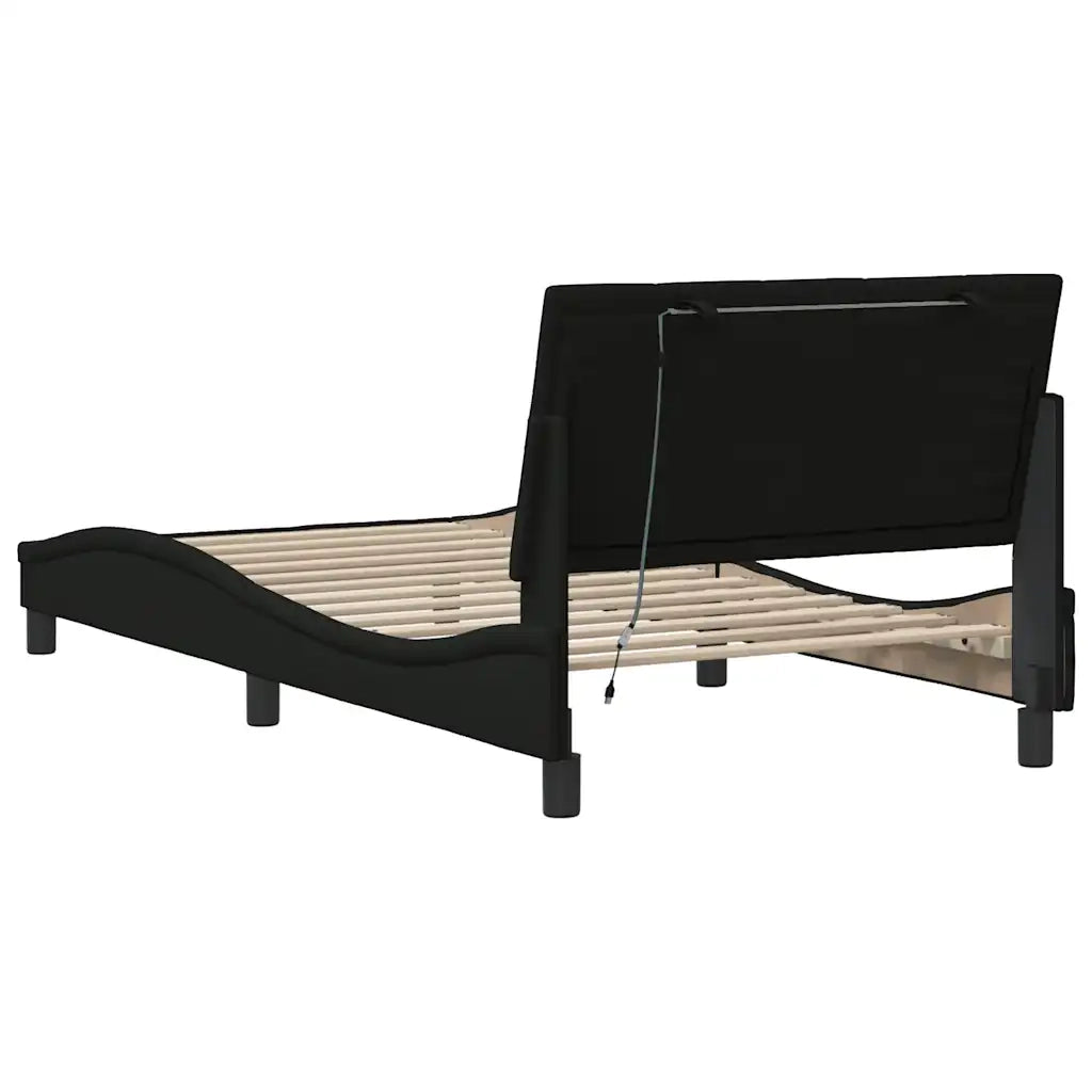 Giroletto senza Materasso Hanko Nero 100x200 cm in Tessuto 3310442
