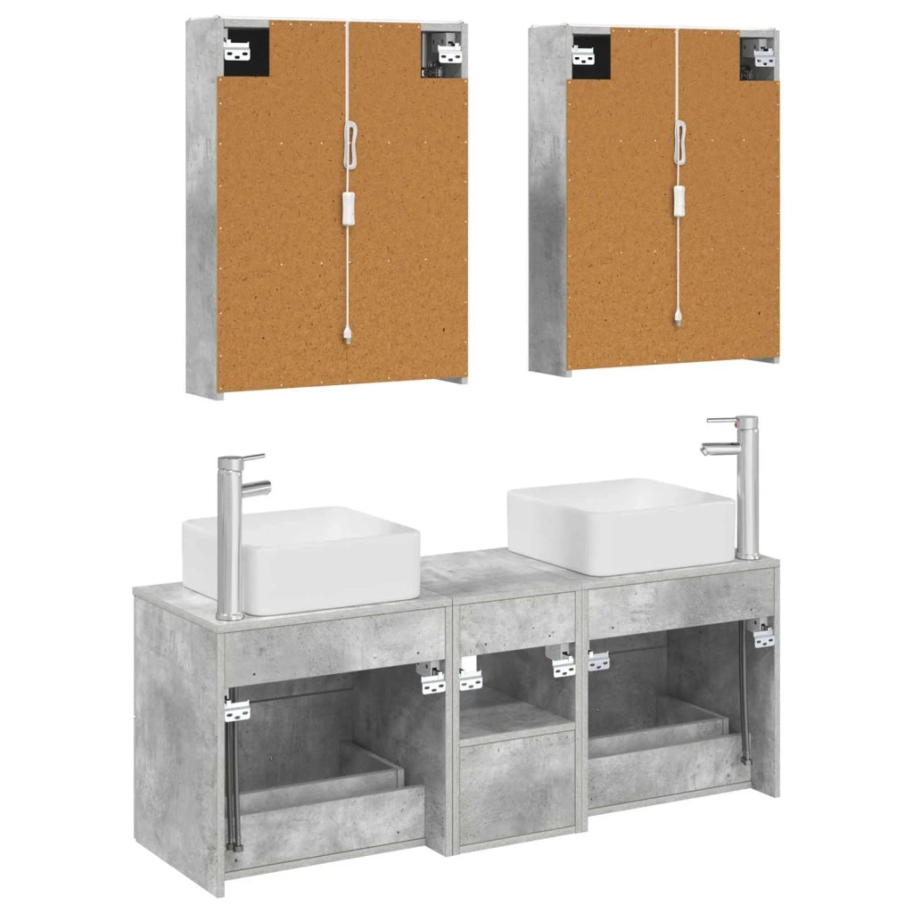 Set di mobili per il bagno 5 pcs Grigio Cemento 3406770