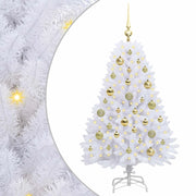 Albero di Natale Artificiale-Albero Natalizio con Rami Pieghevoli Bianco 120 cm 808636