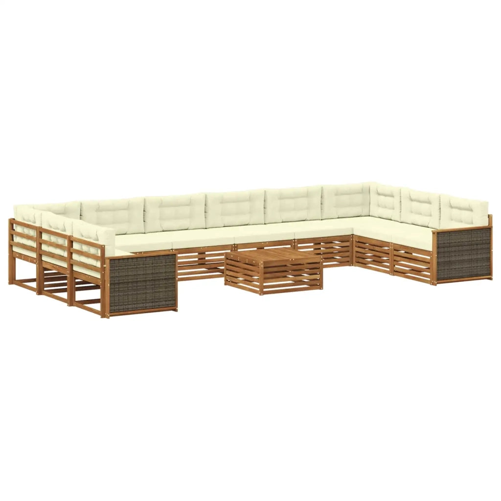 Set divani 11 pz Legno di Acacia Massello 3383918