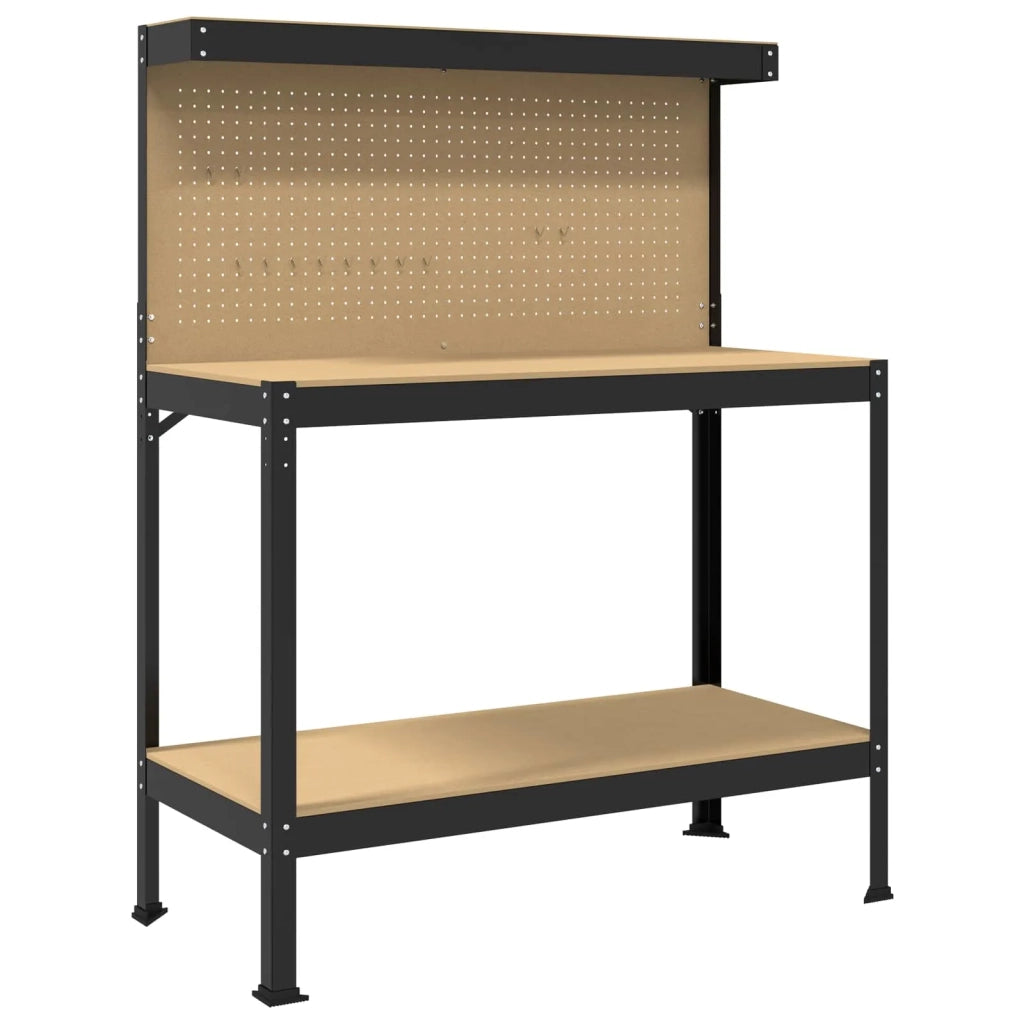 Banco da lavoro con lo scaffale Nero 114 x 54 x 145 cm CFW1397382