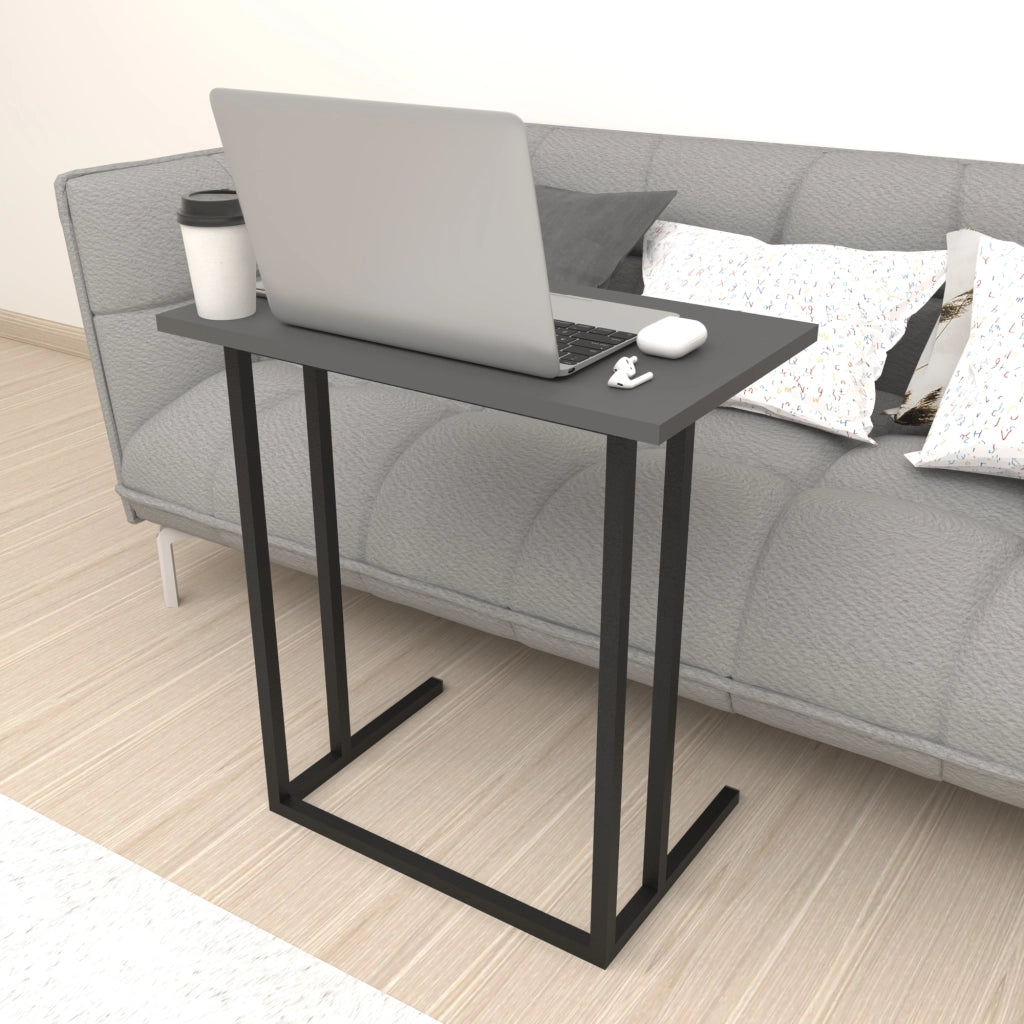 Tavolino Laterale 'Högsby' Tavolino Basso con Piano di Appoggio per Notebook Consolle da Divano - Antracite [en.casa]