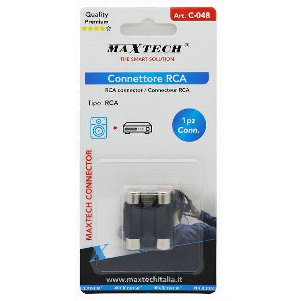 Trade Shop - Connettore Adattatore Accoppiatore Audio Stereo 2 X Rca A 2 X Rca Femmina C-048 -