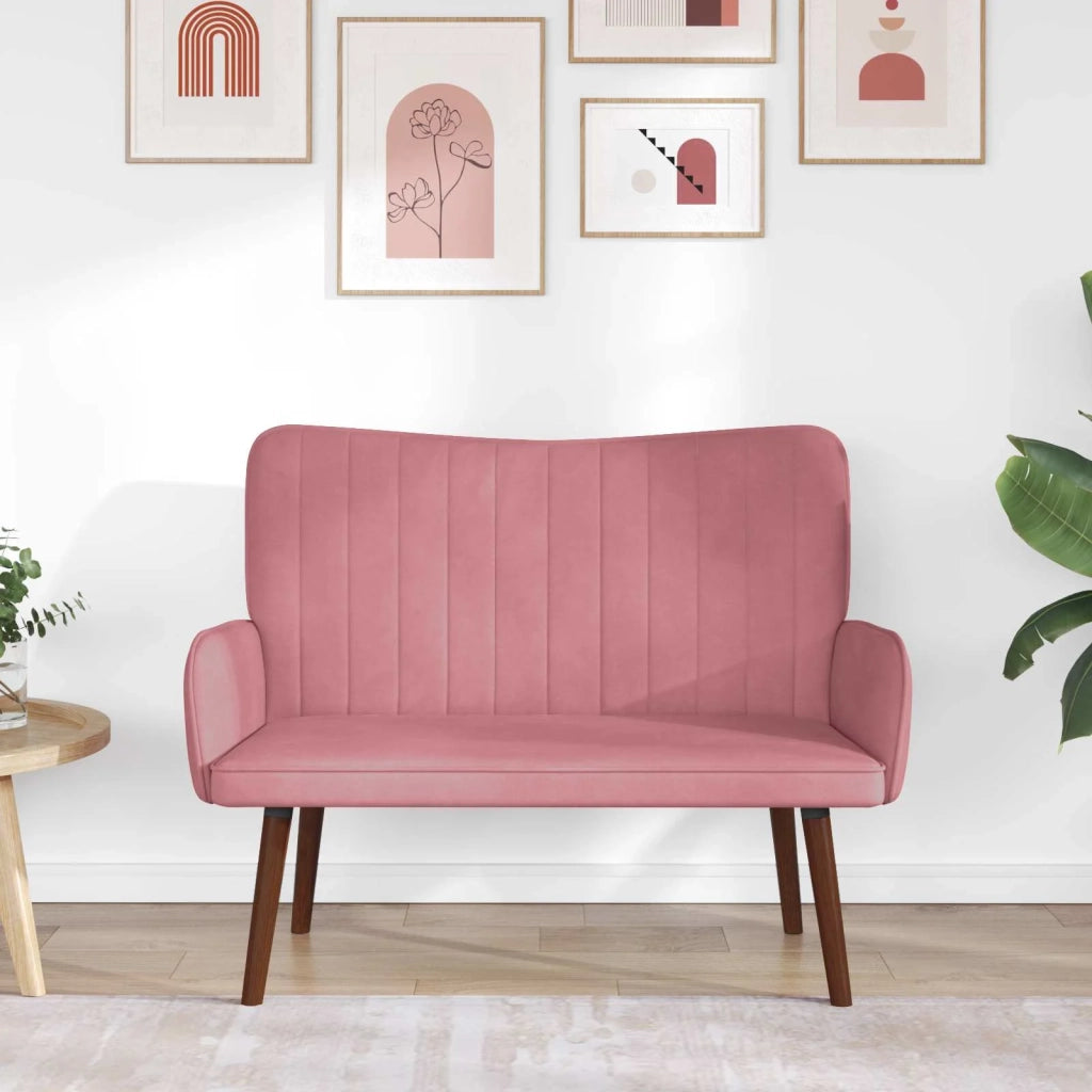 Sofa a Due Posti Rosa 115 x 61 x 87 cm Velluto