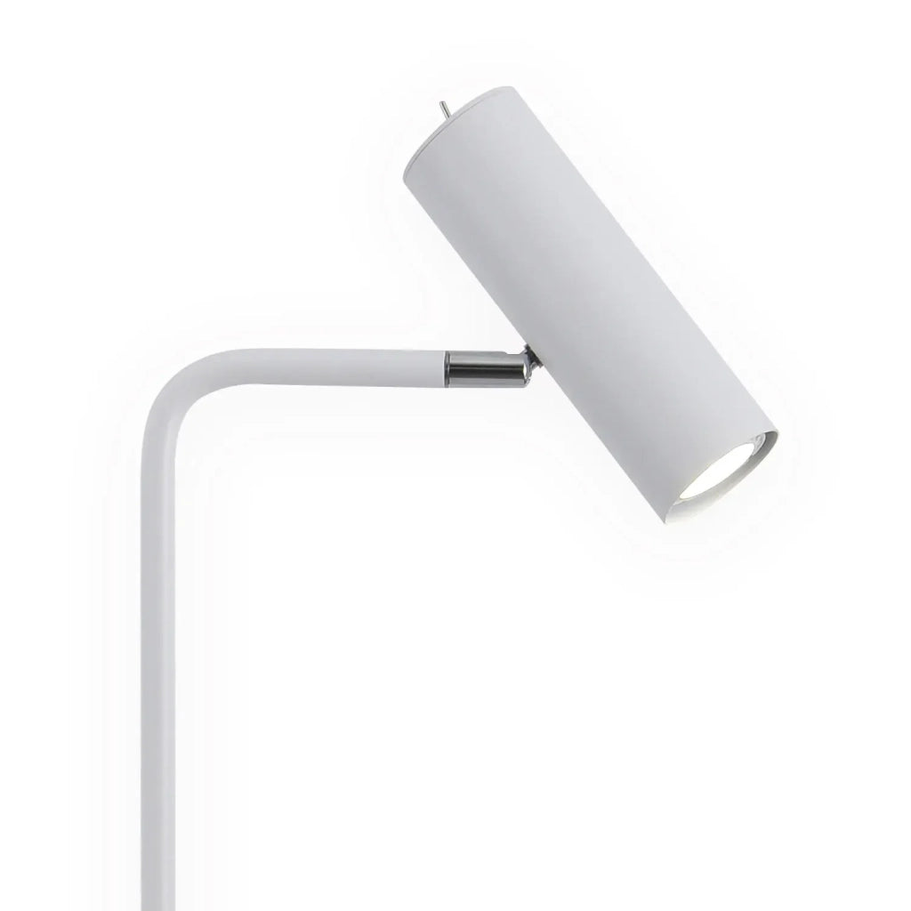 LÚZETE - LAMPADA DA TERRA ADARA ACCIAIO VERNICIATO BIANCO