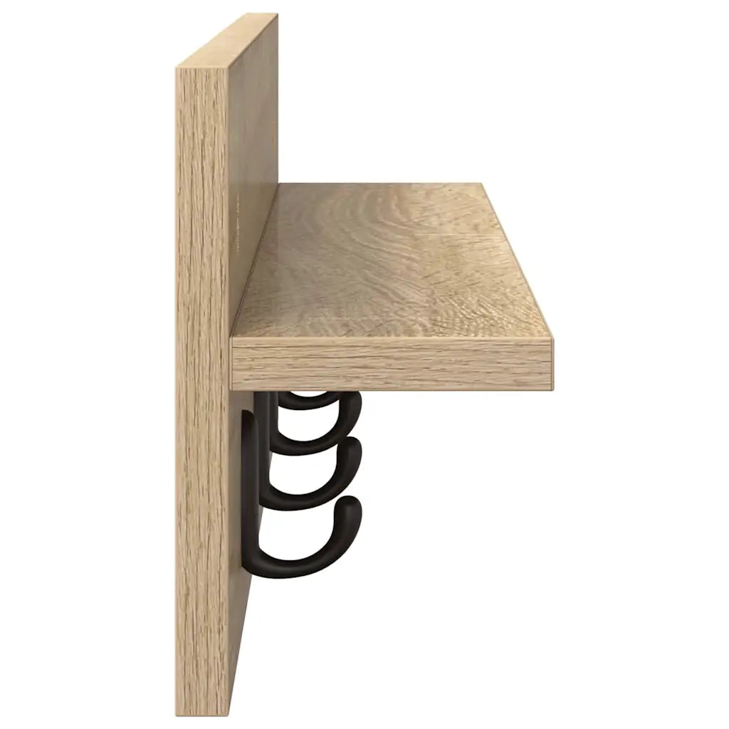 Appendiabiti a muro A parete Rovere Sonoma 60 x 10,5 x 18 cm 874389