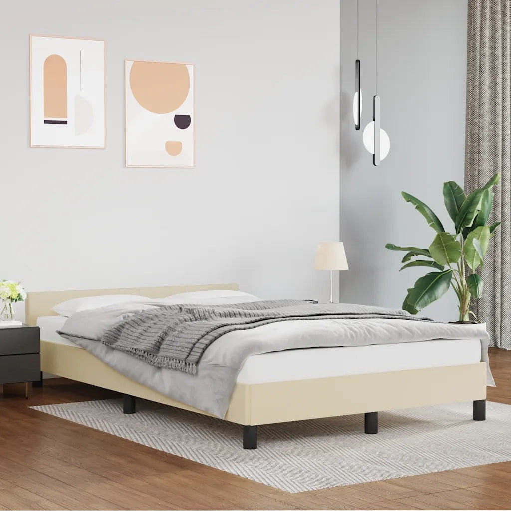 Giroletto senza Materasso Crema 120x190 cm Similpelle 379543