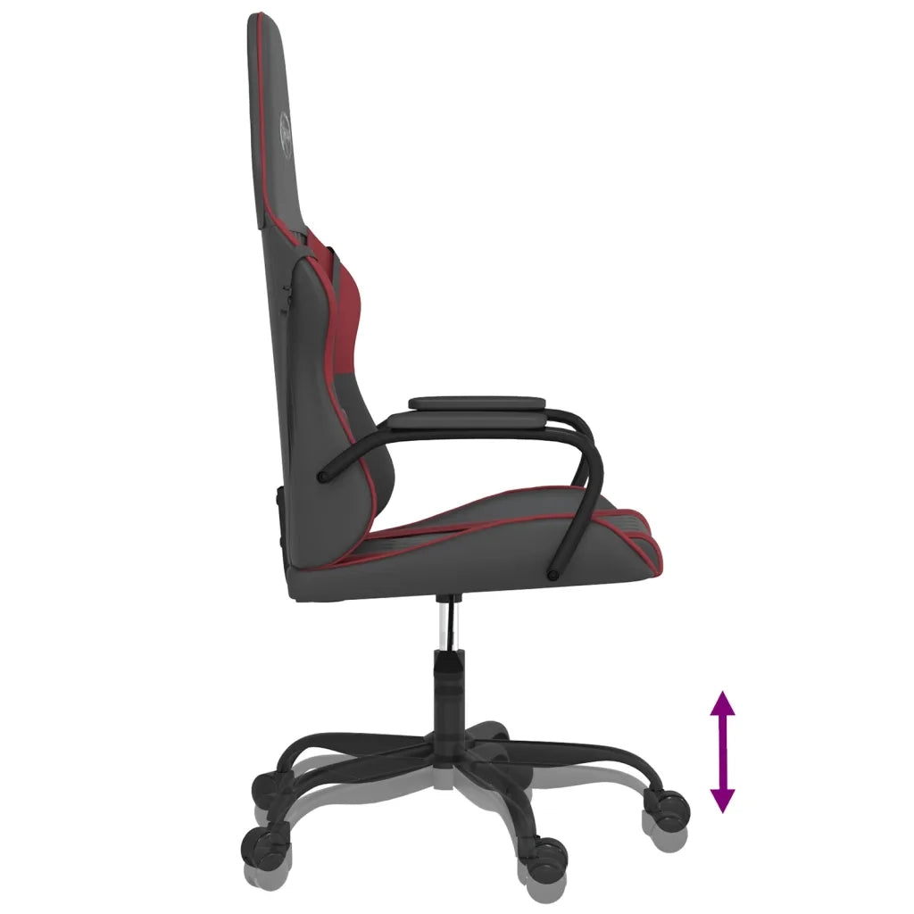 Sedia Gaming | Sedia da e-sports Nero e Rosso Vino in Similpelle