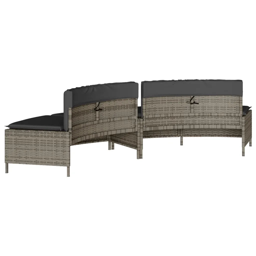 Panche Vasca Idromassaggio con Cuscini 2 pz in Polyrattan Grigio CFW9191374