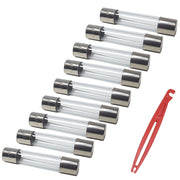 Trade Shop - Set 50 Fusibili In Vetro A Tubo Con Pinzetta 1amp A 30amp Assortimento Fusibile -