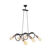 Lampada da soffitto Derbent MDL3938 in metallo nero con sei porta lampade