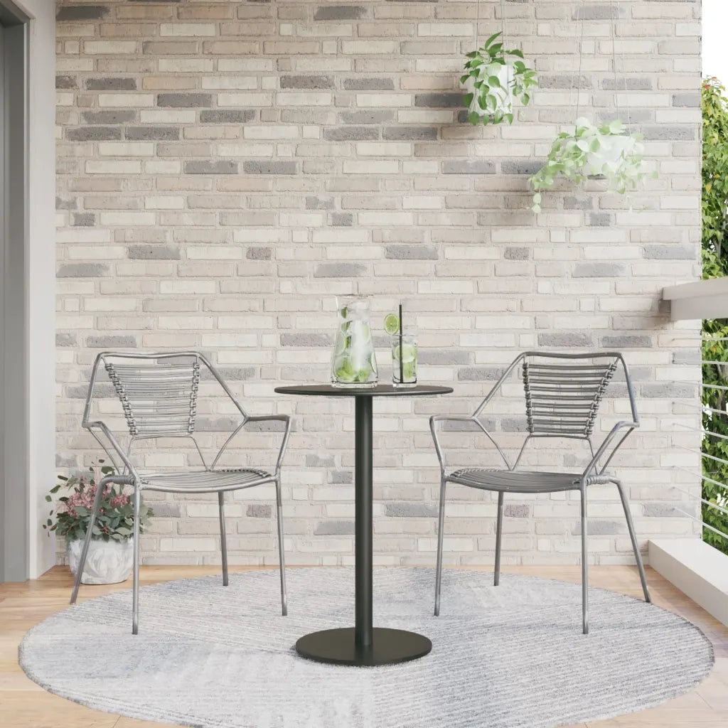 vidaXL Tavolo da Giardino Rotondo Nero Ø50x72 cm in Acciaio