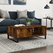 Tavolino da Salotto-Tavolino da soggiorno-Tavolo Rovere Fumo 90x60x35cm in Legno Multistrato 786576