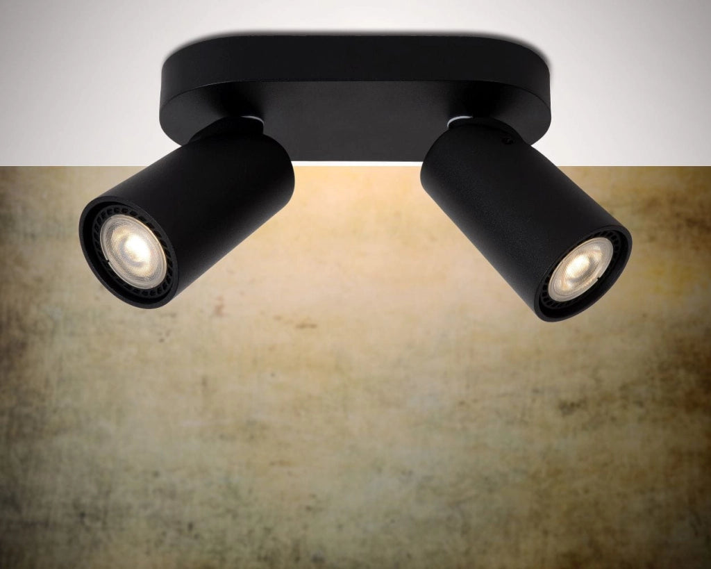 Lucide XYRUS faretto soffitto 2 luci nero GU10 dim
