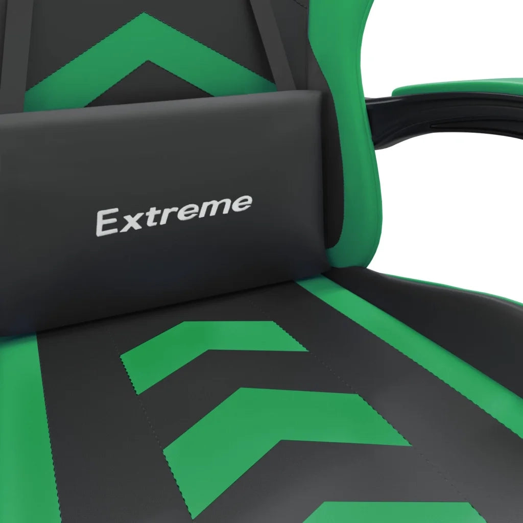 Sedia da Gaming Girevole Nera e Verde in Similpelle 349594