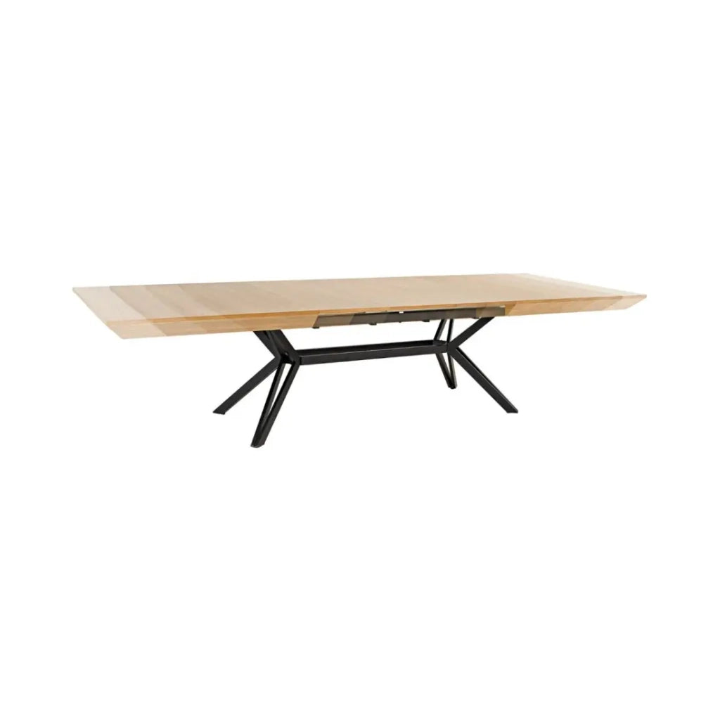 Tavolo da pranzo RADIAM – MDF impiallacciato noce chiaro e metallo – 200-320 cm – Estensibile