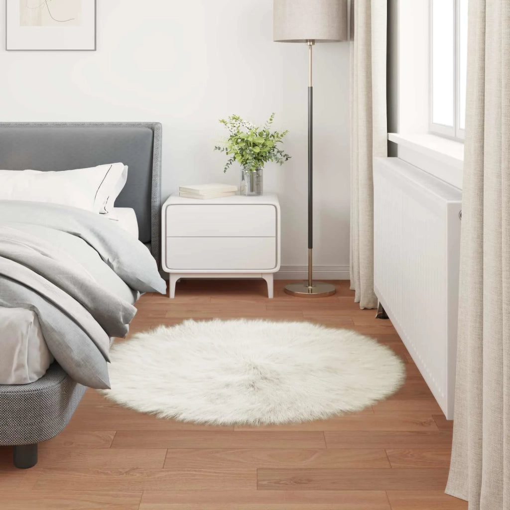 Tappeto in finta TAFALLA Bianco Ø 80 cm Poliestere 42021469