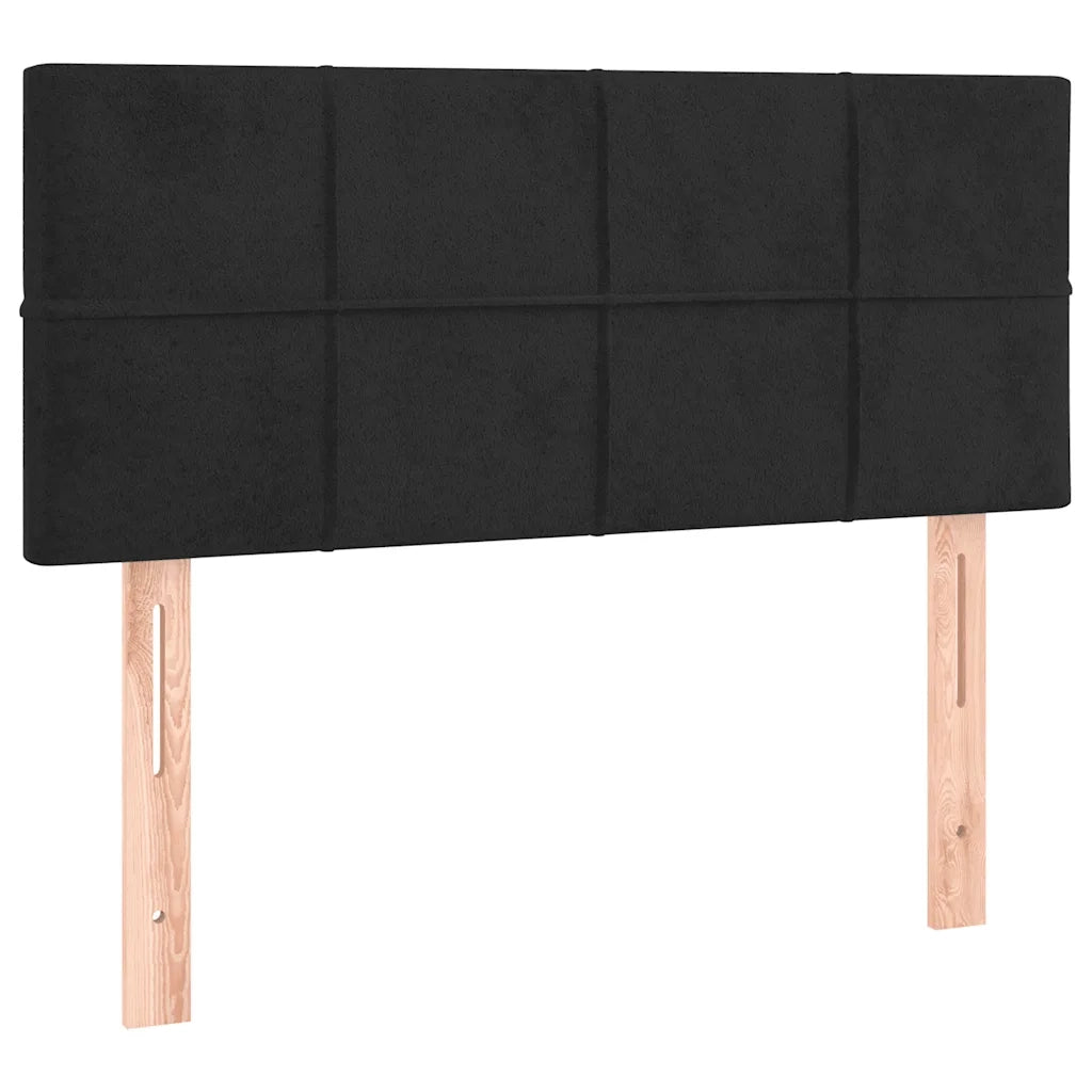 Letto singolo | Letto per adulti | Letto a Molle con Materasso e LED Nero 100x200 cm in Velluto