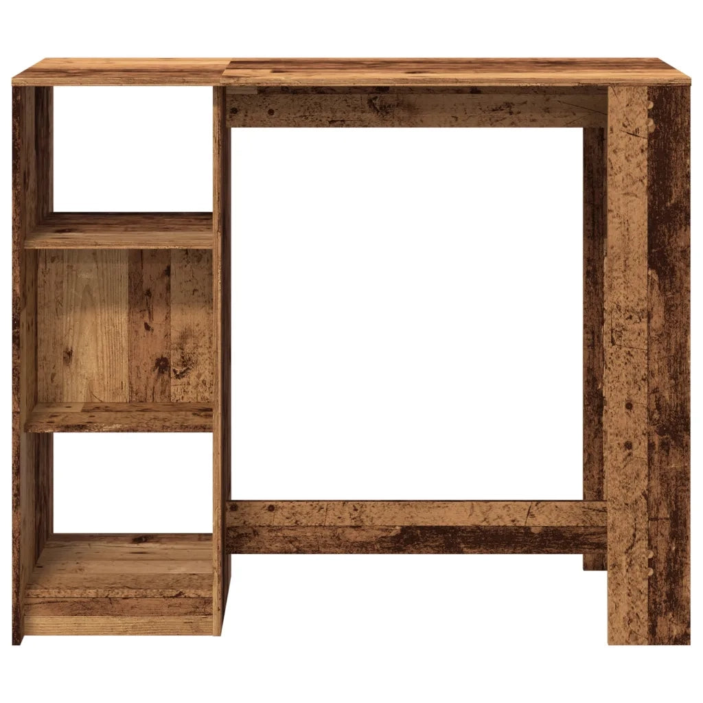 Tavolo Bar con Ripiano Legno Antico 124x46x103,5 cm Multistrato