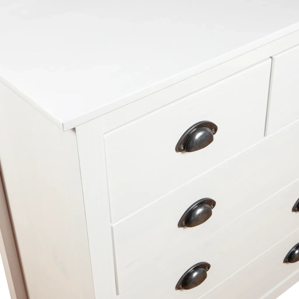 Credenza-Buffet-Armadio da cucina Hill Bianca 79x40x80 cm in Legno Massello di Pino 231779