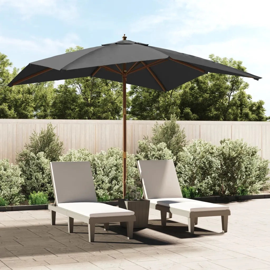 Ombrellone Giardino-Ombrello da Balcone con Palo in Legno Antracite 300x300x273 cm