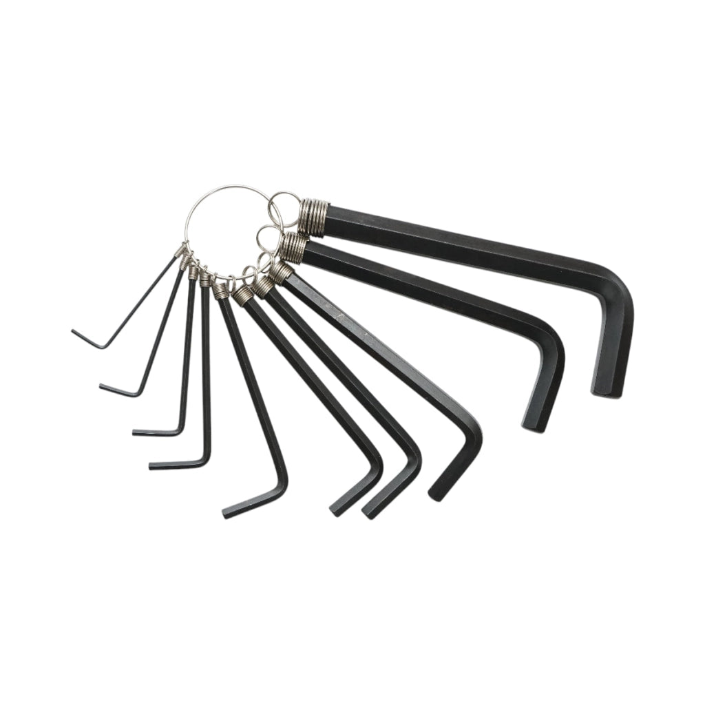 Set di 10 chiavi esagonali a brugola da 1,5 a 10 mm, acciaio al carbonio HRC 48-52 Crownman