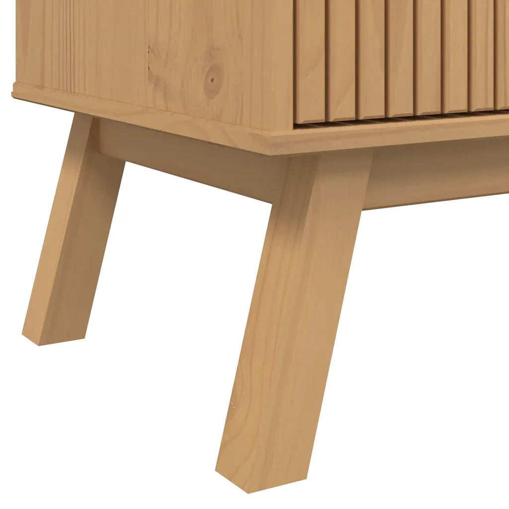 Mobile TV OLDEN Marrone 114x43x57 cm in Legno Massello di Pino