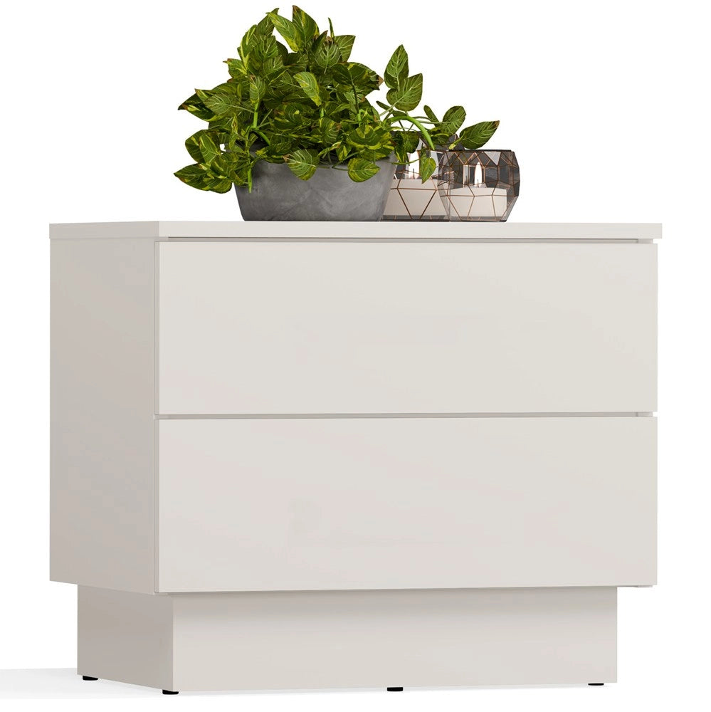 Comodino AMBER 2s tavolino nocny 2 cassetti per camera da letto cashmere beige