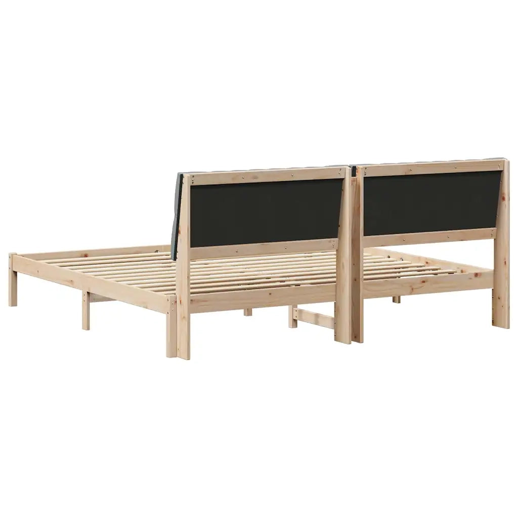 Letto con Testiera Rivestita con testiera Marrone 200 x 200 cm