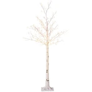 Albero illuminato con 120 LED, 3 livelli di luminosità, bianco caldo, corteccia realistica, 21x21x150 cm, Bianco
