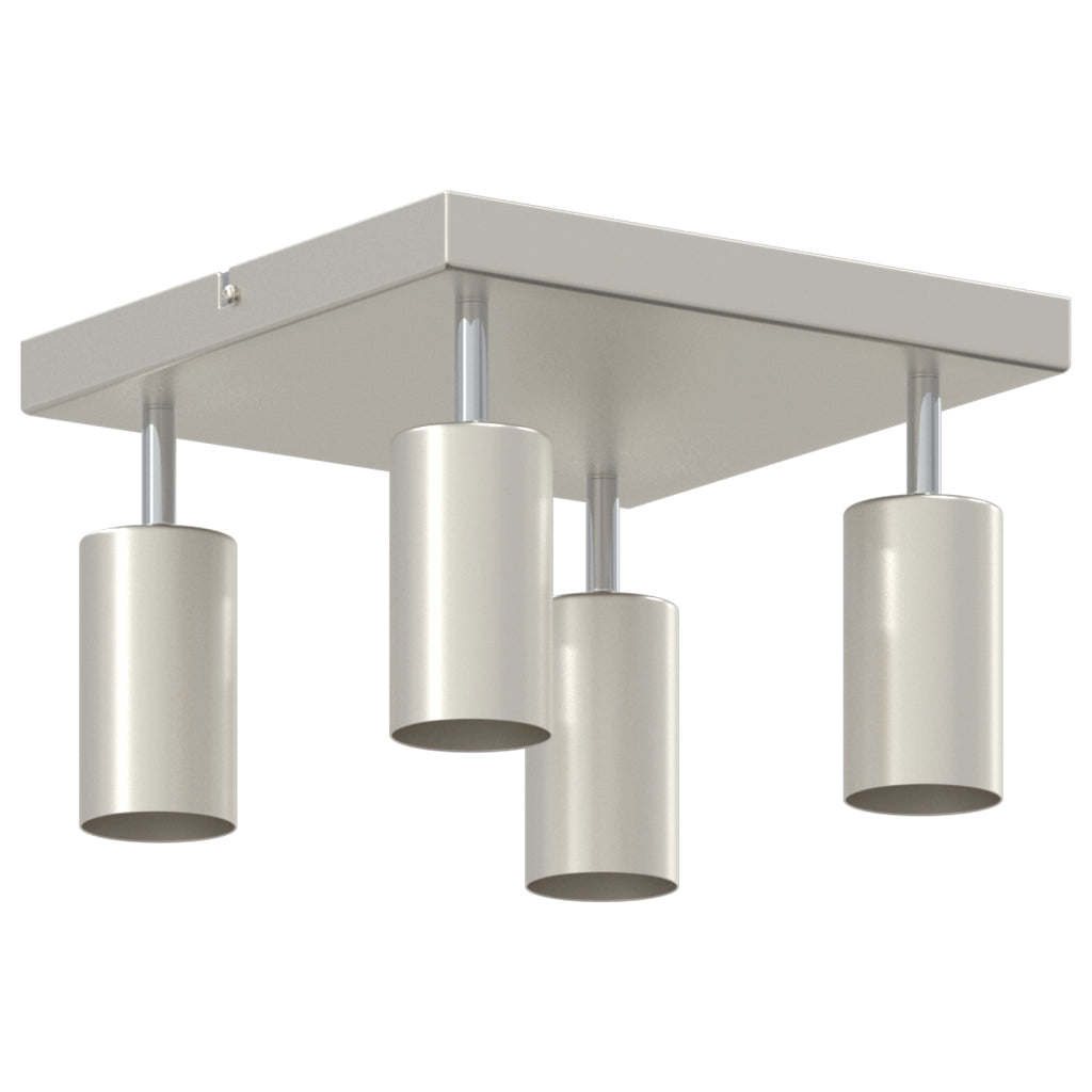 Faro da soffitto 4 Vie Regolabili Nichel Spazzolato GU10