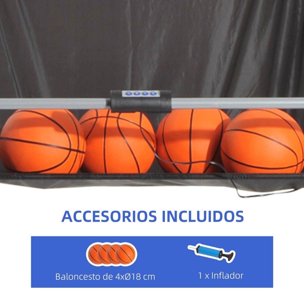 Canestro da Basket Pieghevole ¨C zephmum ¨C Grigio, Acciaio, 205x110x205 cm