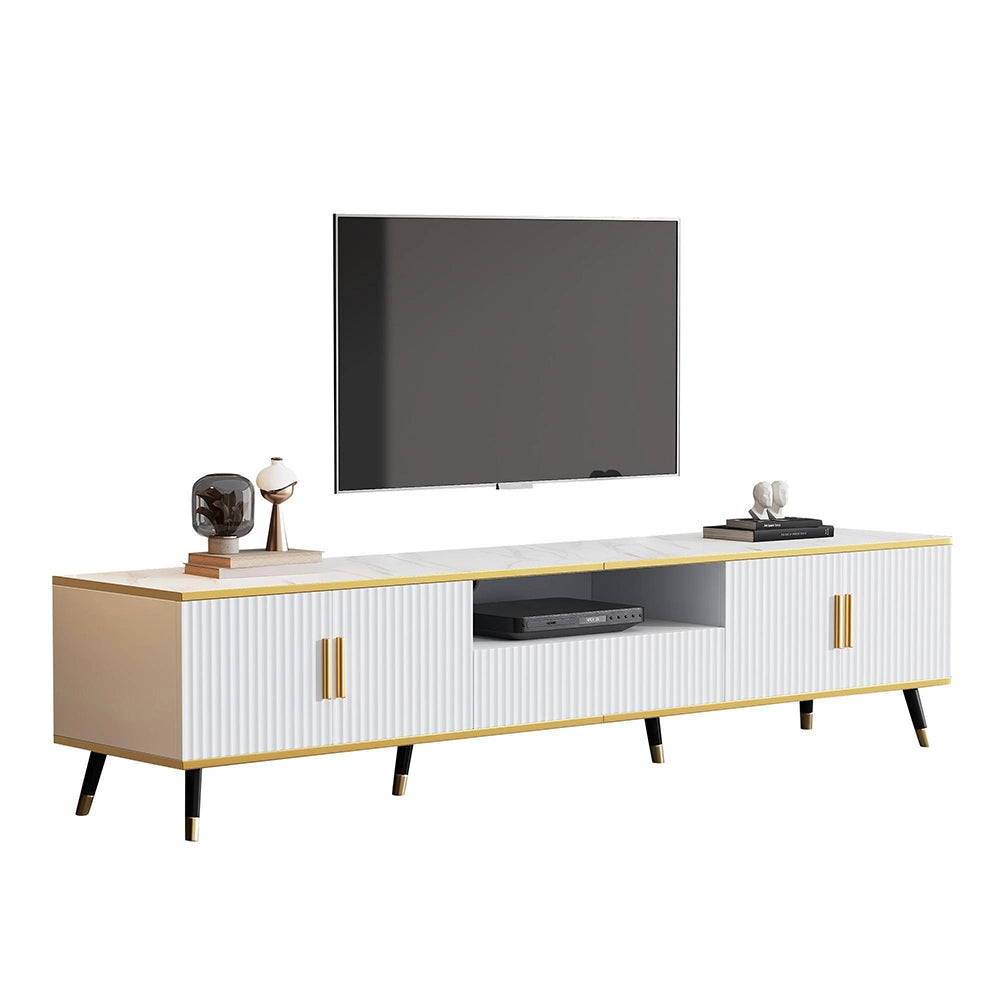 Mobile TV Design Marmo 200x40x46cm - Xylo - 2 Ante e 1 Cassetto, fino a 90"