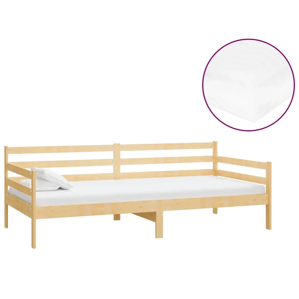 Divano letto | Sof¨¤ letto | Letto singolo con Materasso 90x200 cm Legno Massello di Pino