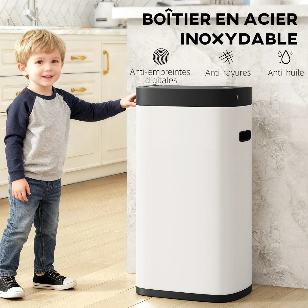 Pattumiera automatica con sensore 50L ¨C Xylo ¨C Crema 26,5x35,5x68cm