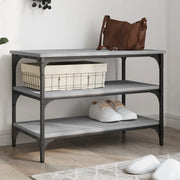 Panca Porta Scarpe-Sgabello-Panca Scarpiera Grigio Sonoma 70x38,5x49cm Legno Multistrato