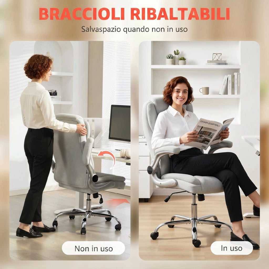 Sedia da Pranzo Ergonomica con Schienale Alto ¨C Zephmum ¨C Velluto Stampato Bianco Crema