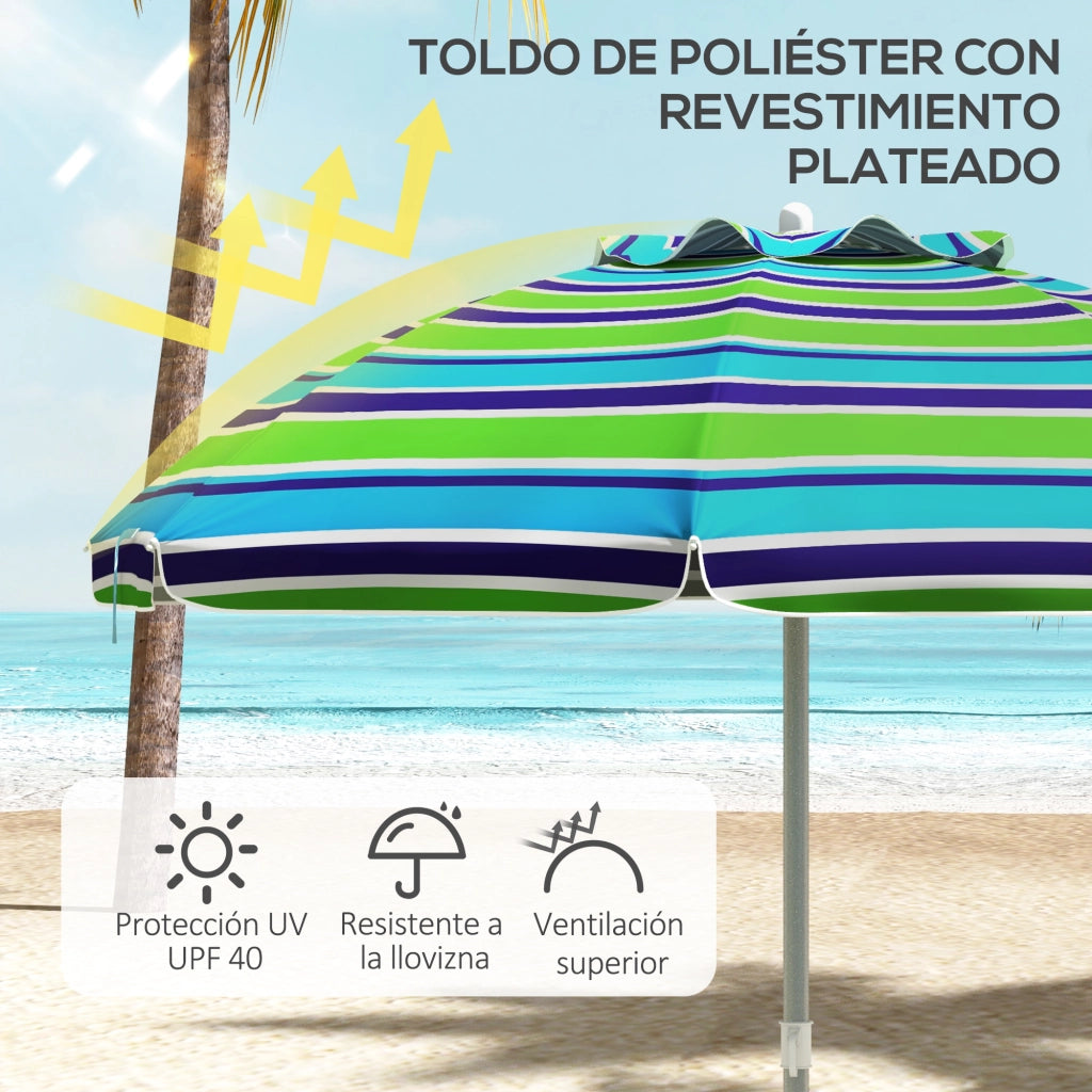 Ombrellone da Giardino ¨C zephmum ¨C 178x205 cm Multicolore