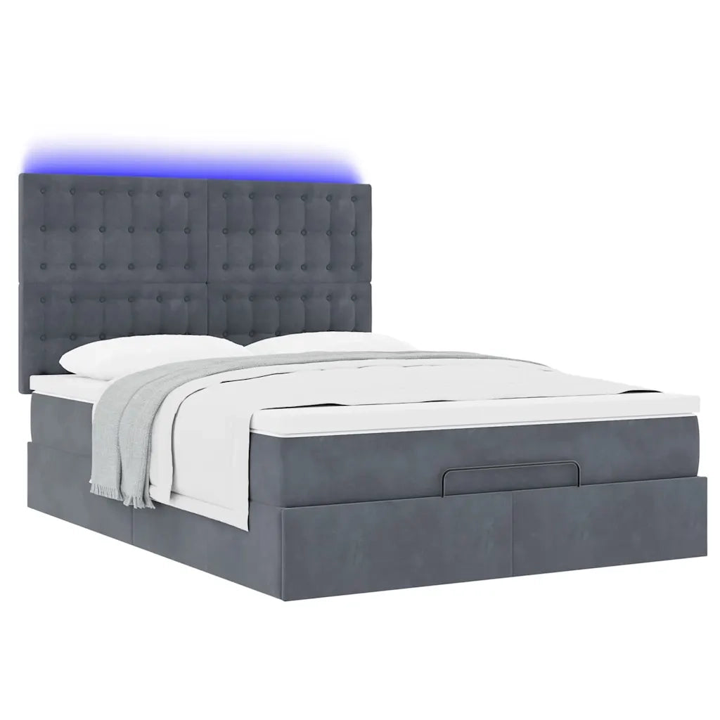 vidaXL Struttura Letto Pouf con Materassi 140x200 cm in Velluto