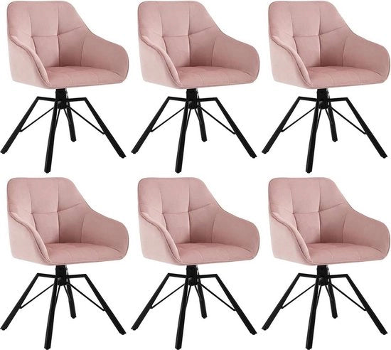 Sedia da sala da pranzo girevole - sedia girevole - sedia da ufficio in velluto - progettata ergonomicamente - schienale comodo e ampio - telaio metallico robusto - 58,5 cm x 82,5 cm x 54,5 cm