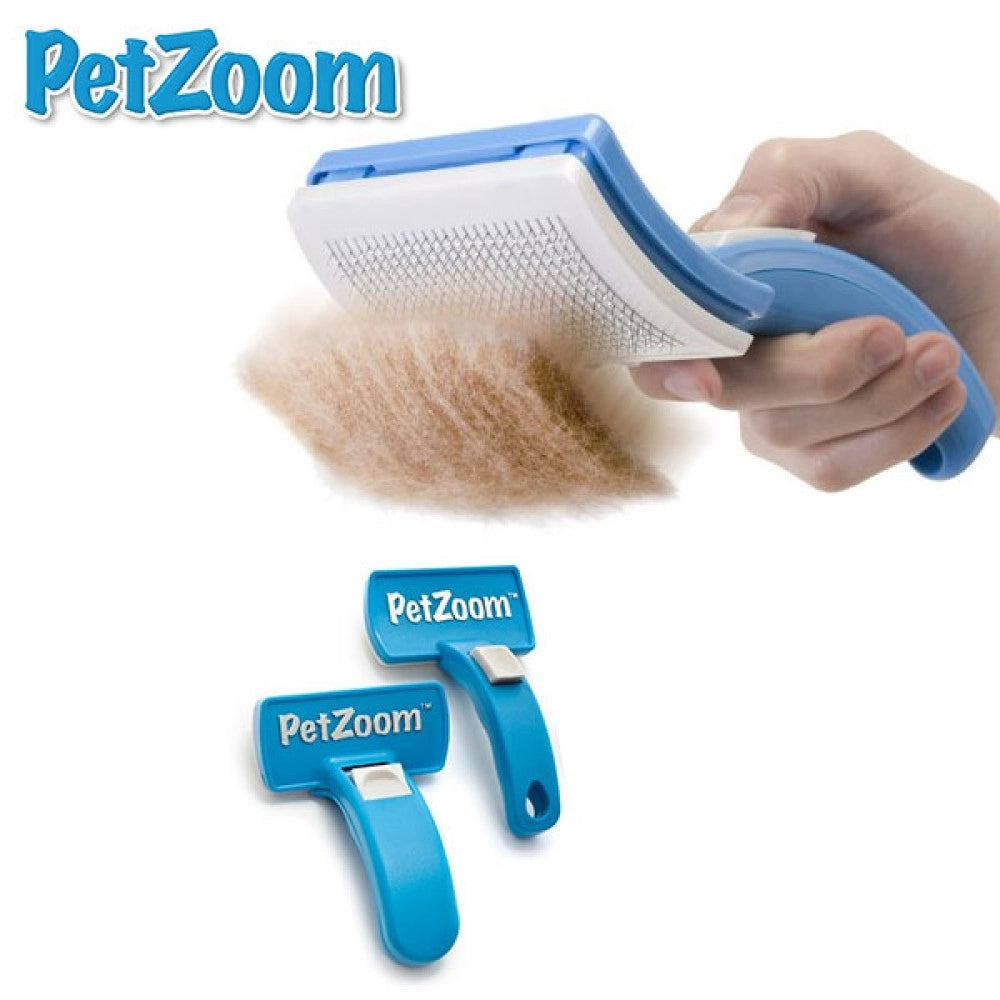 Trade Shop - Petzoom Spazzola Autopulente Pettine Sottopelo Per Peli Cane Gatto Pet Zoom -