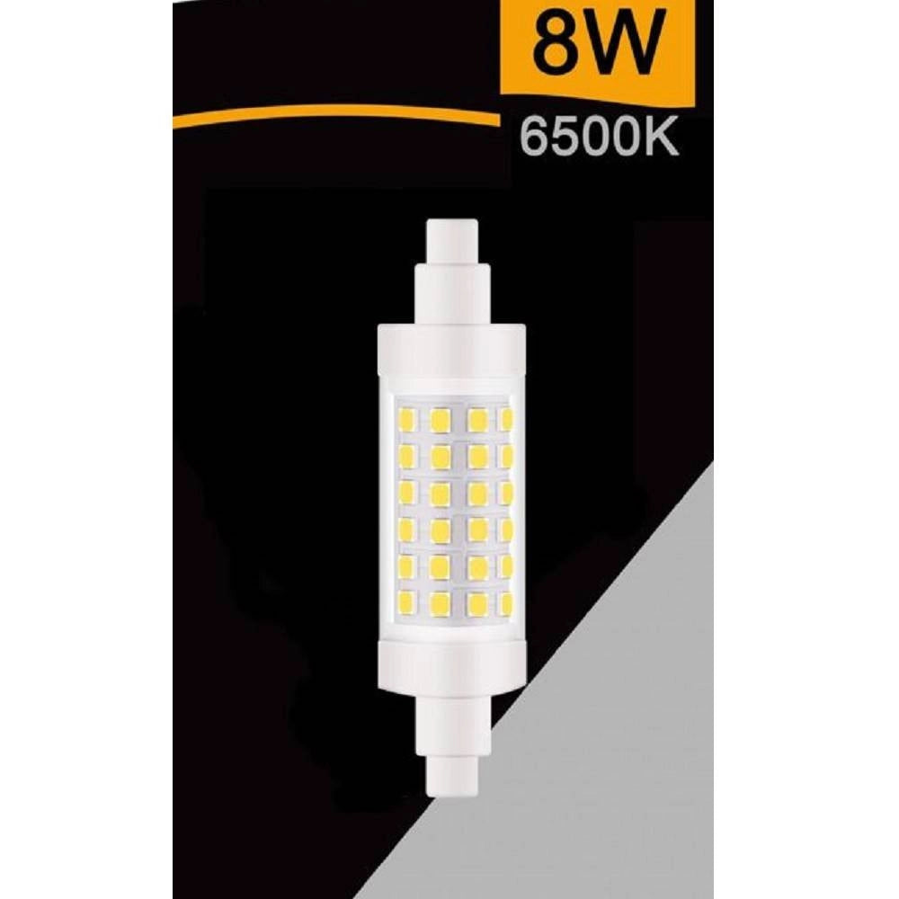 Trade Shop - Lampadina Led R7s 8 Watt 880 Lumen 78mm Luce 3000k 4000k 6500k Sparac-r7s-8w-001 - -bianco Freddo      -