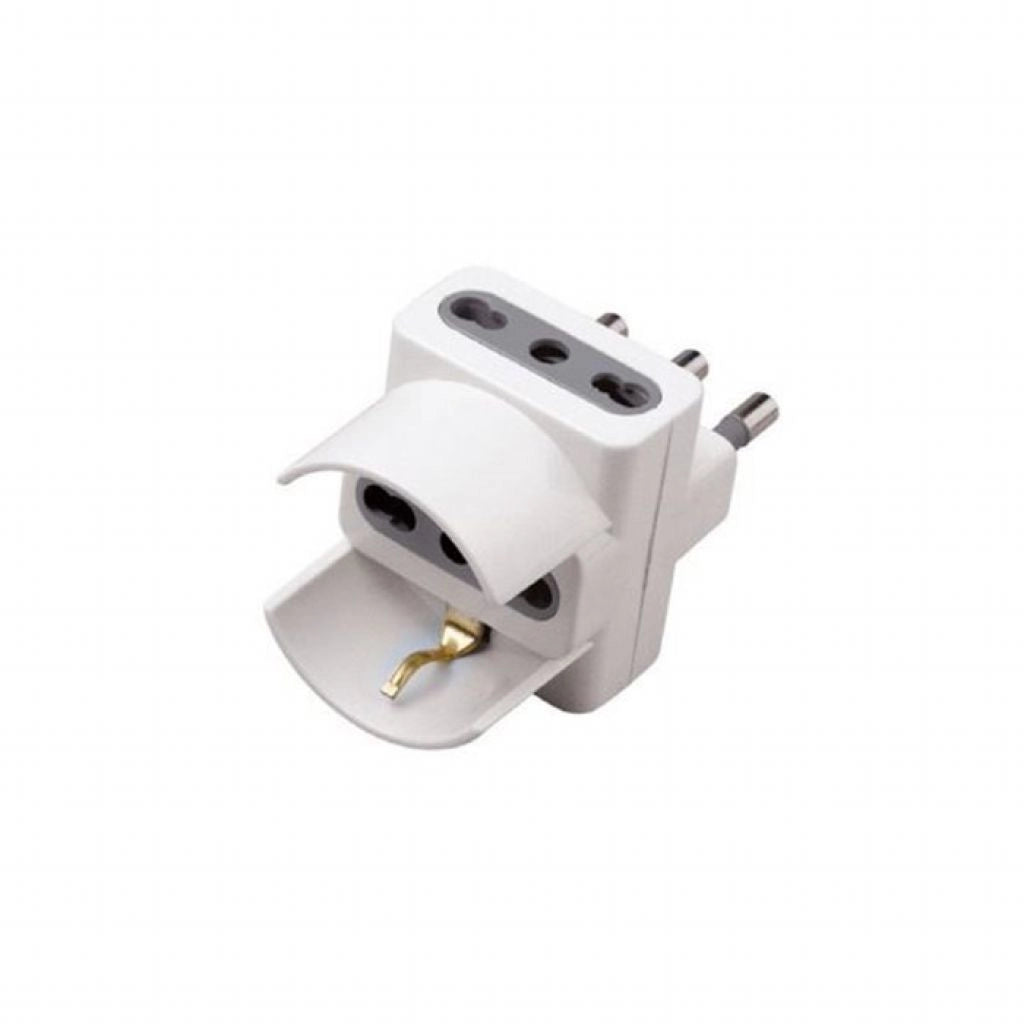 Adattatore Spina 16A 2 Prese 10/ 16A Bipasso + 1 Bipasso/ Schuko