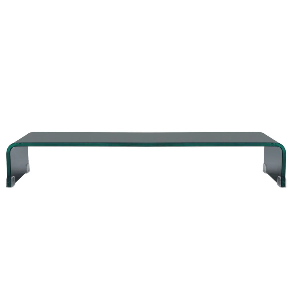 Mobile TV credenza design pratico supporto per monitor 80 cm vetro nero 2502015